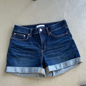 Lauren Conrad dark denim cuffed shorts